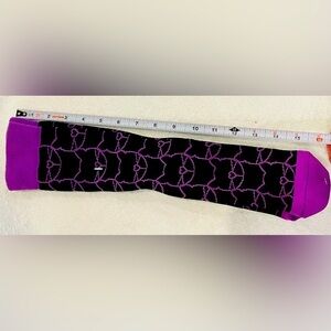 Betsy Johnson, kitty cat socks, purple, and black